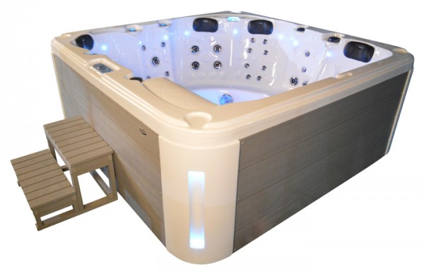 Whirlpool Outdoor Außenwhirlpool Hot Tub Spa Pool HE- 561 weiß-hellgrau